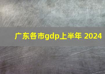 广东各市gdp上半年 2024